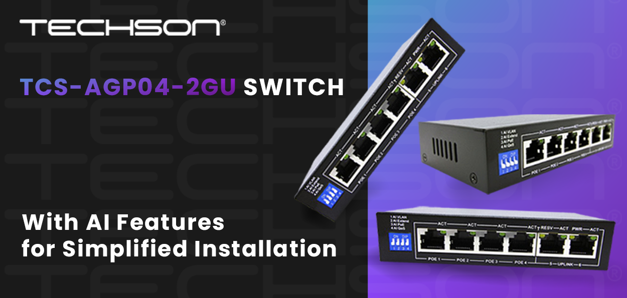 Techson AGP04-2GU Switch – With AI Features for Easy Installation!