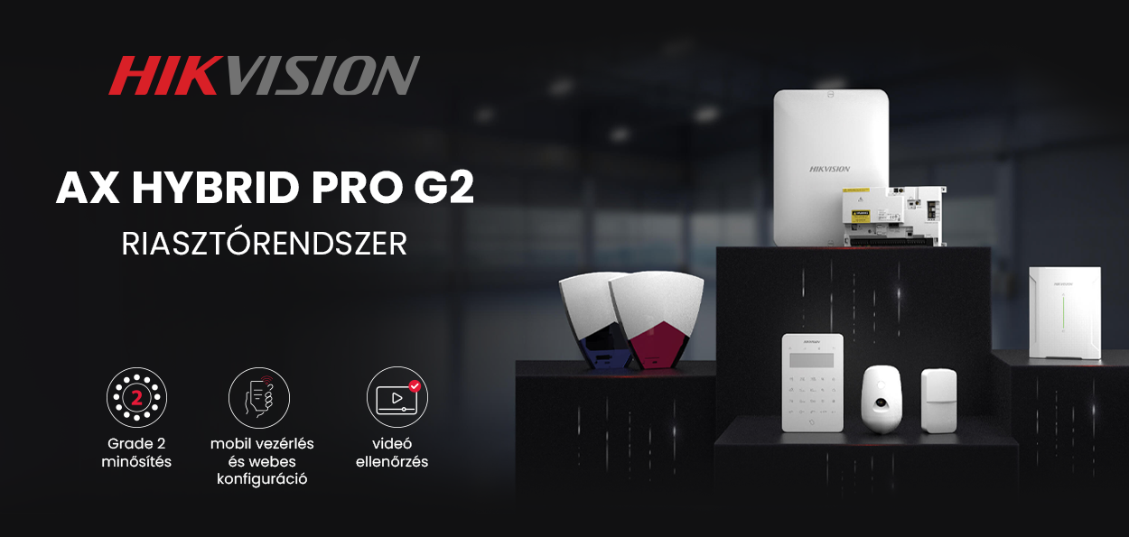 A Hikvision AX Hybrid Pro G2 vezetékes, buszos, hibrid módban is használható riasztórendszer