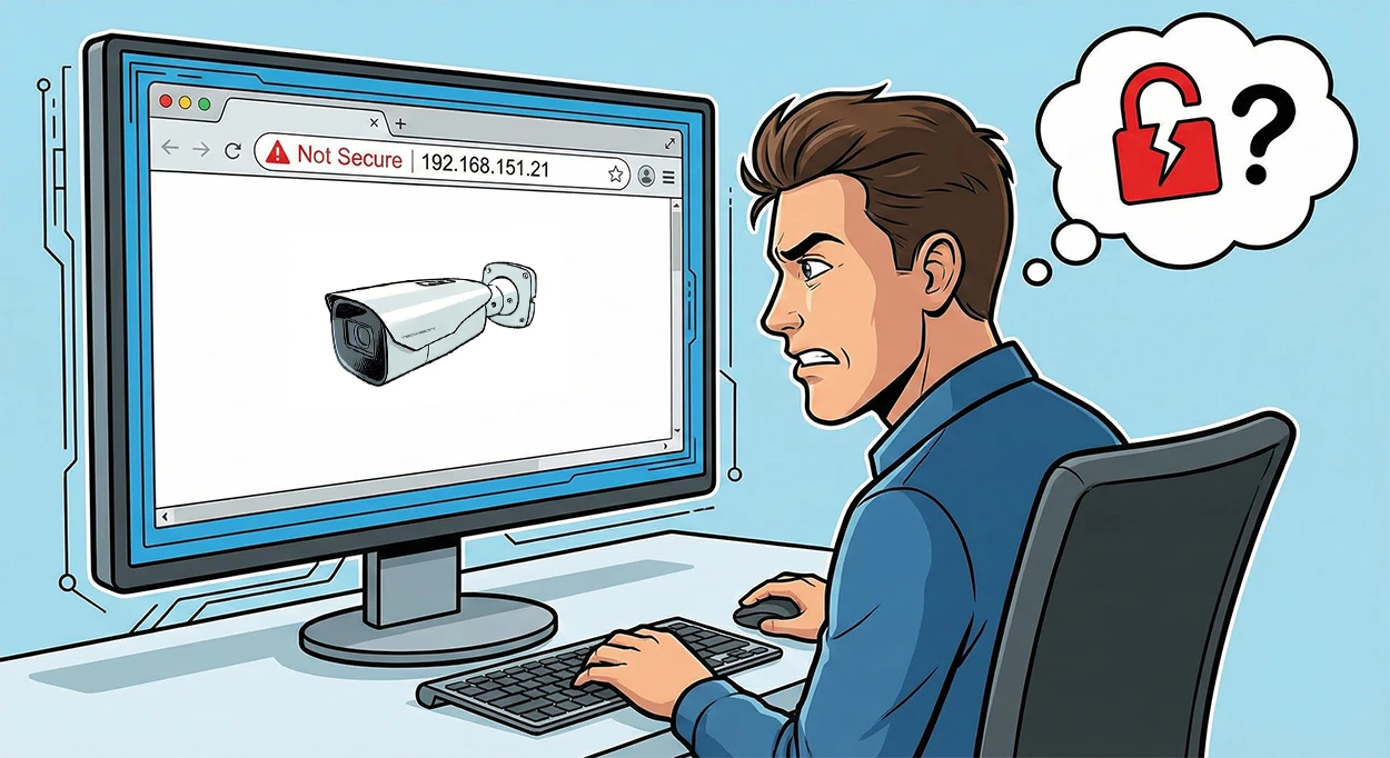 Zöld lakat a Techson kamera felett – HTTPS tanúsítványkezelés házon belül