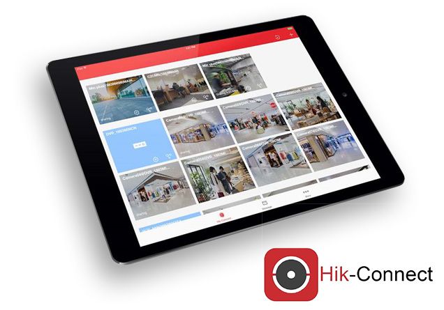 Hik-Connect app on a tablet
