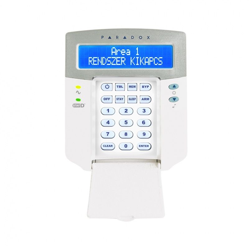 Paradox K32LCD+ tamperkapcsolóval LCD kezelő Biztonságtechnikai